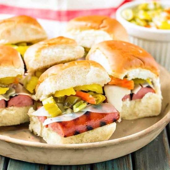 Chicago Style Italian Sausage Slider - Recipe photo by Strawberry Blondie Kitchen