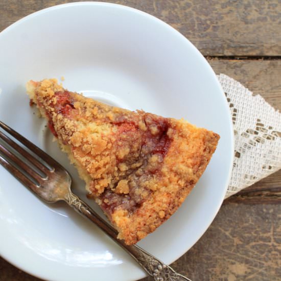 Strawberry Balsamic Skillet Cake - Recipe photo by wherethewildcakegrows