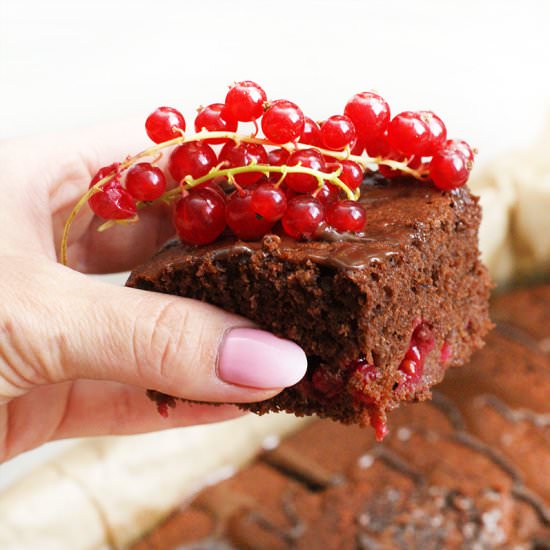 Chocolate cake with redcurrant - Recipe photo by FitSweet