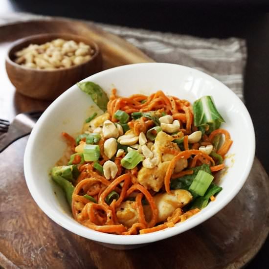 Thai peanut spiralized carrots - Recipe photo by bijouxandbits