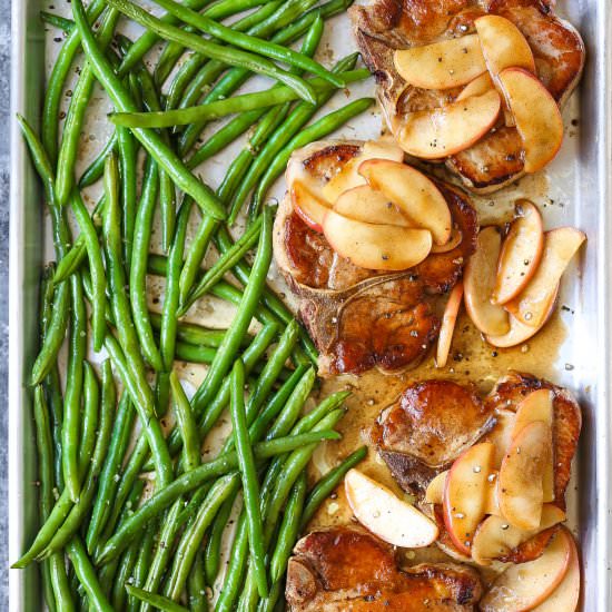 Baked Pork Chops and Green Beans - Recipe photo by damndelicious