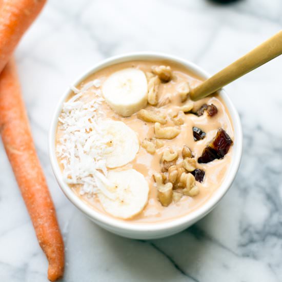 Healthy Carrot Cake Smoothie Bowl - Recipe photo by balancedberry