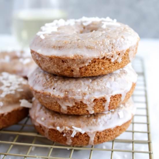 Champagne-Glazed Baked Donuts - Recipe photo by katiebirdbakes