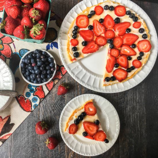 Fathead Fruit Pizza (low carb) - Recipe photo by MyLifeCookbook