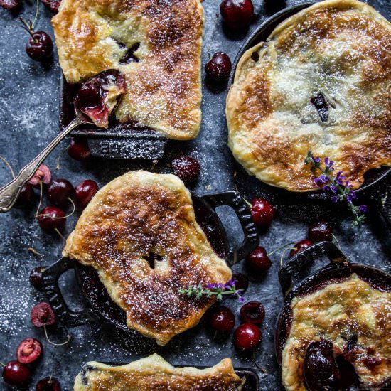 Mini Cherry & Lavender Pies - Recipe photo by griermountain