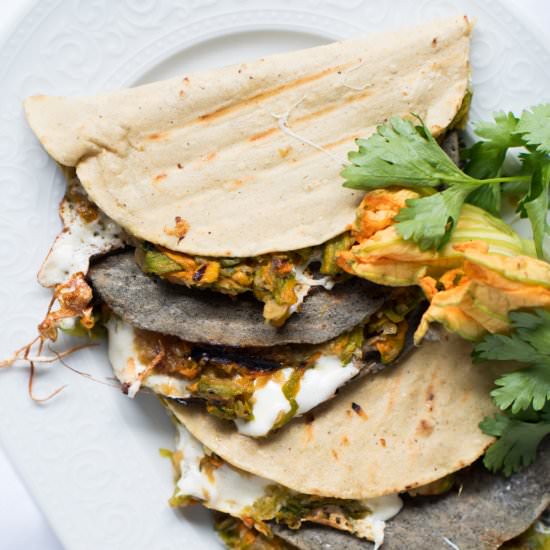Squash Blossom Quesadillas - Recipe photo by gnom-gnom