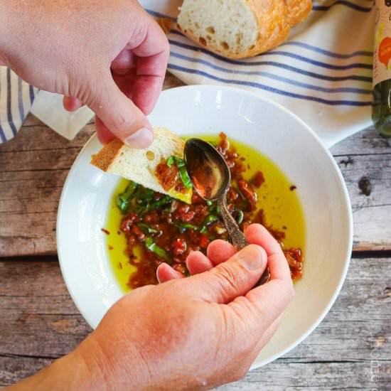 Sun Dried Tomato Dipping Oil - Recipe photo by homeandplate