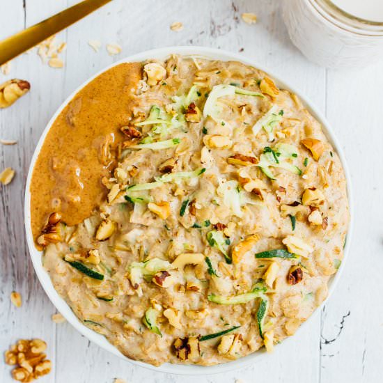 Zucchini Bread Oatmeal - Recipe photo by eatingbirdfood