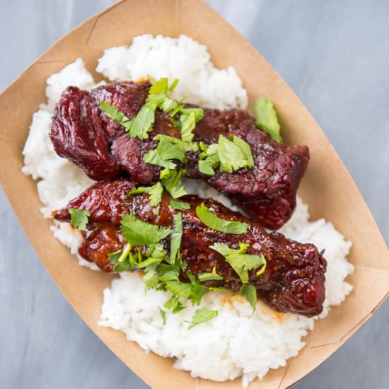 Blueberry Chipotle Smoked BBQ Ribs - Recipe photo by slowcookergourmet