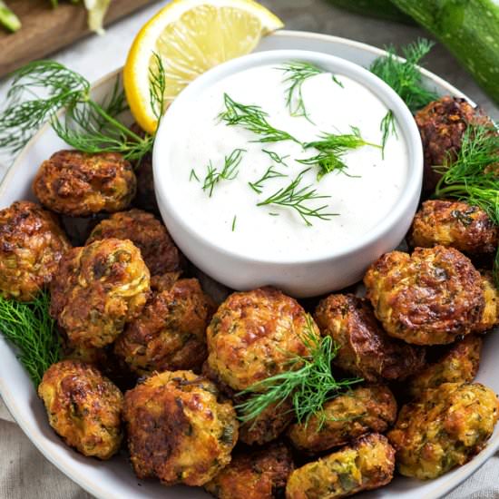 Cheesy Garlic Zucchini Bites - Recipe photo by MorganHosttheToast