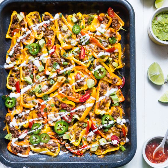 Mexican Mini Bell Pepper Nachos - Recipe photo by foodfaithfitness