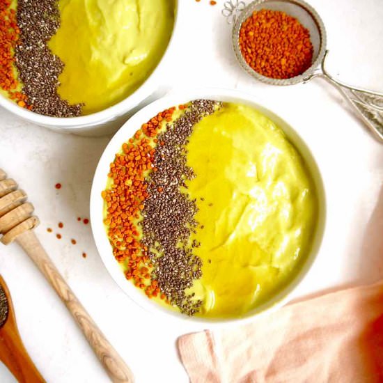 Honey Avocado Mango Smoothie Bowls - Recipe photo by perchancetocook.com