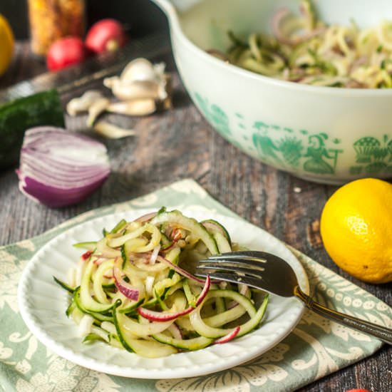 Lemon Ginger Asian Cucumber Noodles - Recipe photo by MyLifeCookbook