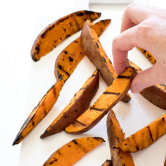 Grilled Sweet Potato Wedges - Recipe photo by ChefSavvy