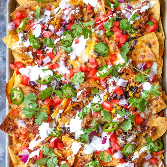 Sheet Pan Nachos - Recipe photo by damndelicious