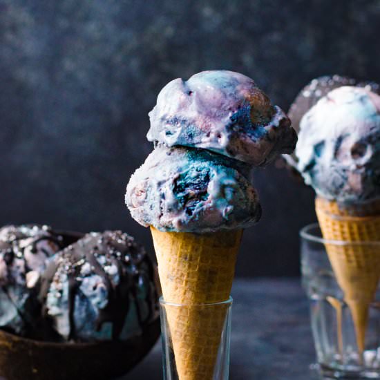 No Churn Galaxy Ice Cream - Recipe photo by The Flavor Bender