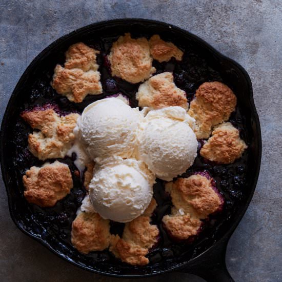 Blueberry Skillet Cobbler - Recipe photo by gdalkin