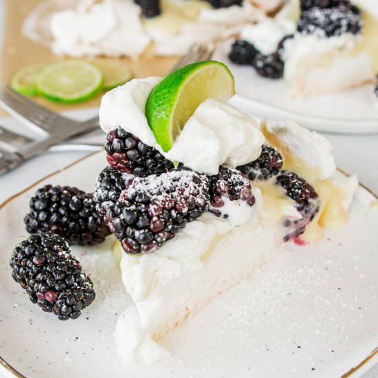Blackberry Lime Pavlova - Recipe photo by theitsybitsykitchen