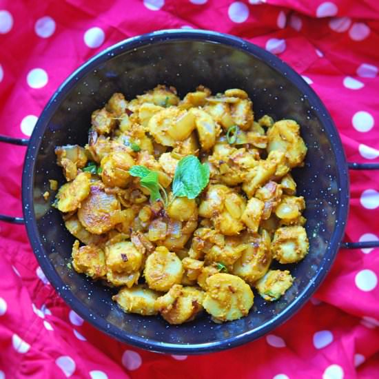 Masala Arbi – Colocasia - Recipe photo by YourFoodFantasy