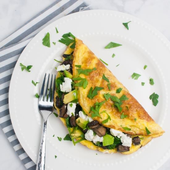Mushroom Spinach Omelet - Recipe photo by tabithatalksfood