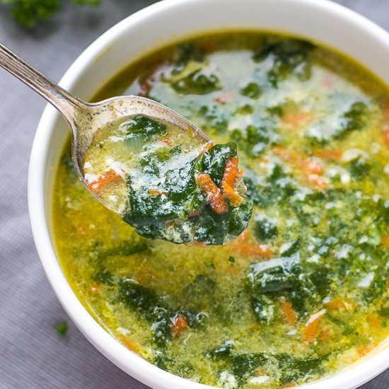 Spinach Egg Drop Soup - Recipe photo by lslfunblog