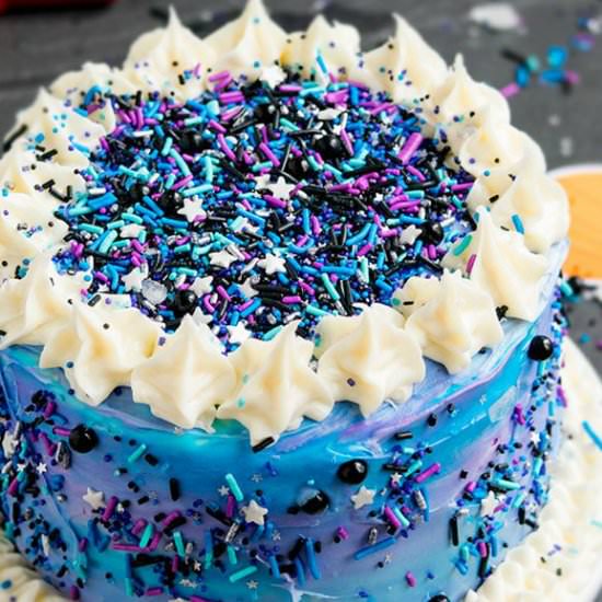 Easy Galaxy Cake - Recipe photo by Cakewhiz