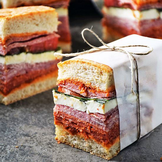 Italian Pressed Sandwich - Recipe photo by SundaySupper