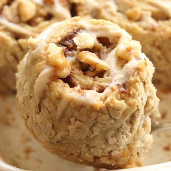 Vegan Oatmeal Apple Cinnamon Rolls - Recipe photo by kbaked