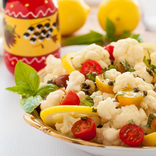 Cauliflower Lemon Basil Salad - Recipe photo by Flavour and Savour