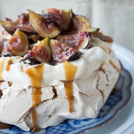 Pavlova with Salted Caramel & Figs - Recipe photo by annmcdonald