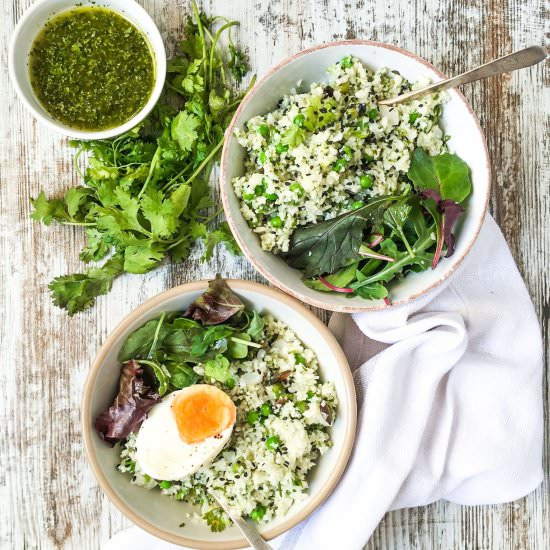 Cauliflower Couscous Green Salad - Recipe photo by Healthy Forkful