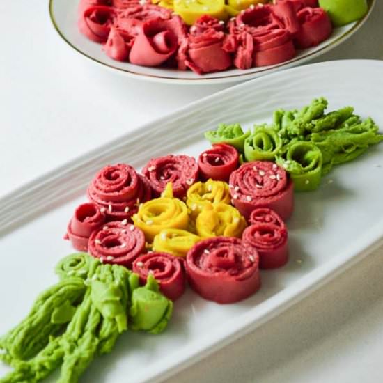 Rainbow Khandvi Rolls - Recipe photo by Mydaintysoulcurry