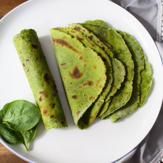 Gluten Free Spinach Tortillas - Recipe photo by nurturemygut
