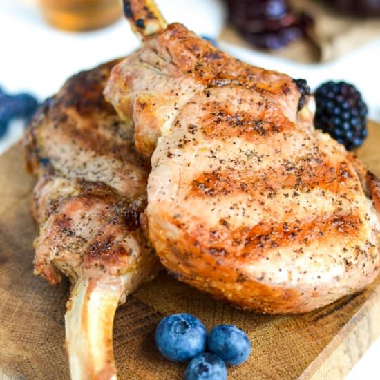 Pork Chops with Bourbon Berry Sauce - Recipe photo by mymoderncookery