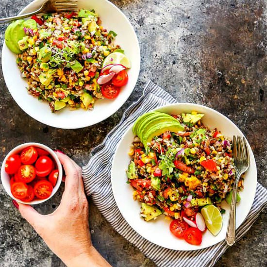 Southwest Lentil & Brown Rice Salad - Recipe photo by platingsandpairings