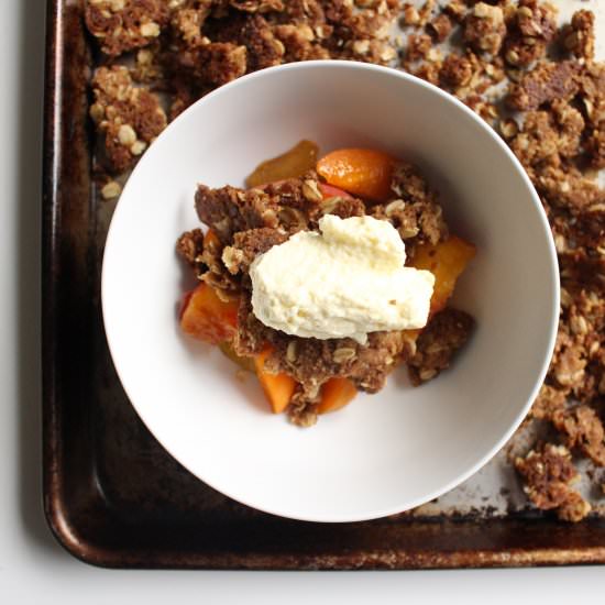 DIY stonefruit crumble - Recipe photo by meandthemoose