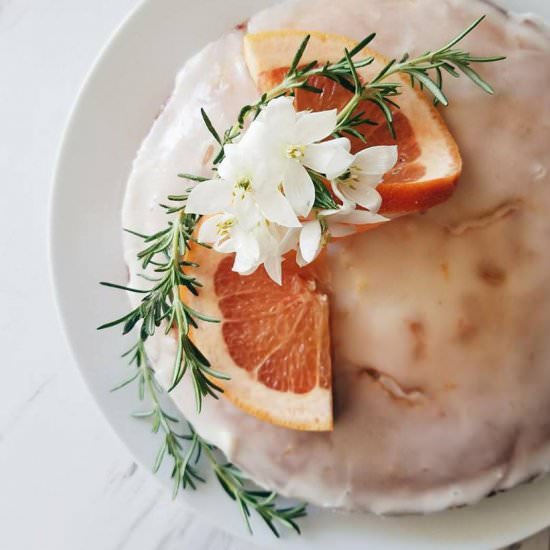 Rosemary Ruby Red Grapefruit Cake - Recipe photo by cupkait