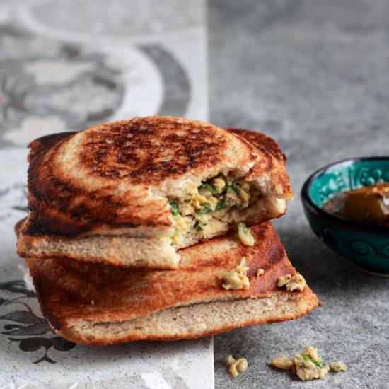 achari bhurjee sandwich - Recipe photo by easyfoodsmith