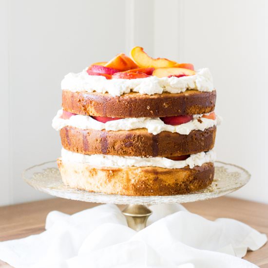 Spiced Cake with Peaches and Cream - Recipe photo by ohsheswooned