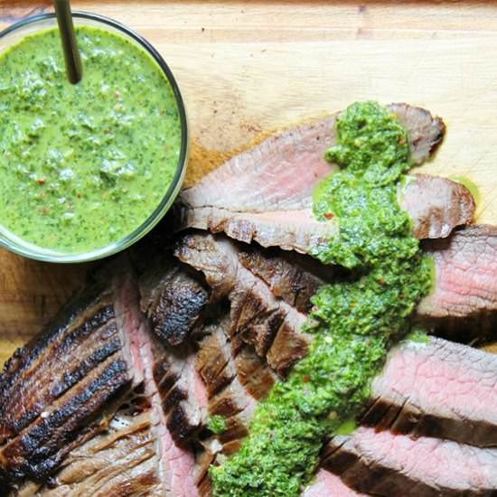 Grilled Flank Steak & Chimichurri - Recipe photo by sumptuousliving