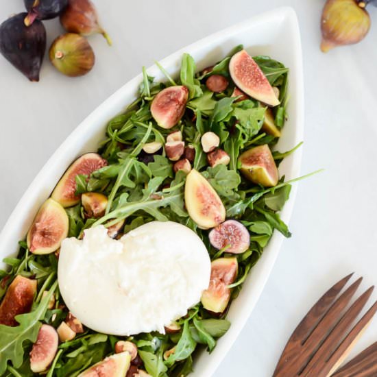 Fig & Burrata Salad with Hazelnuts - Recipe photo by robinterry1