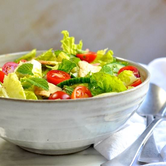 Fattoush Salad - Recipe photo by PinchandSwirl