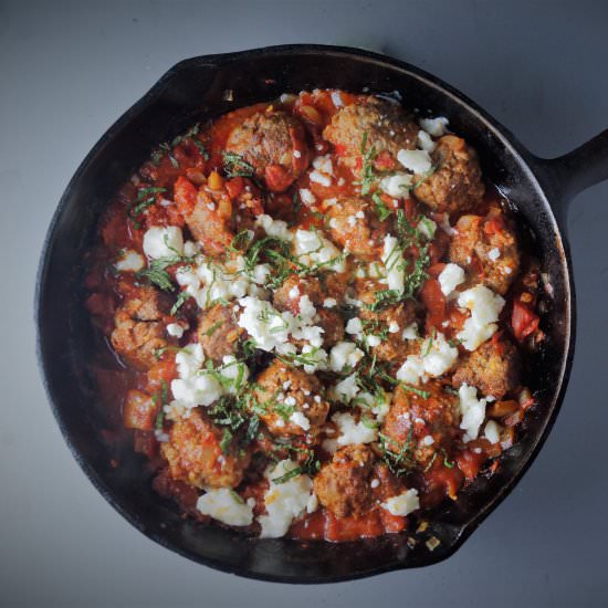 Lamb Meatballs Spicy Tomato Sauce - Recipe photo by wifromscratch