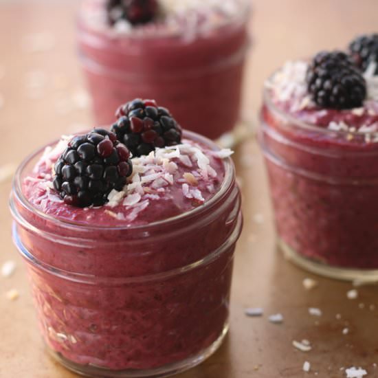 Blackberry Coconut Chia Pudding - Recipe photo by GrabSomeJoy