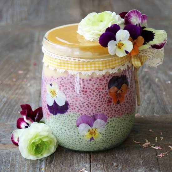 Layered Ombre Chia Pudding Parfait - Recipe photo by breakfastwithflowers