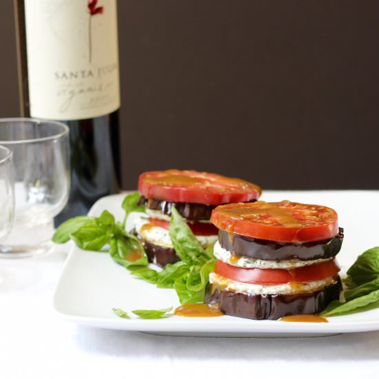 Tomato Eggplant Stacks - Recipe photo by the good eats co