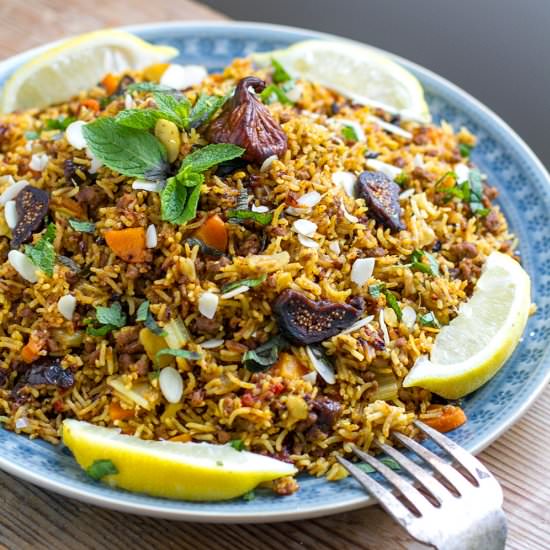 Pilaf With Lamb, Almonds & Fig - Recipe photo by IrenaMacri