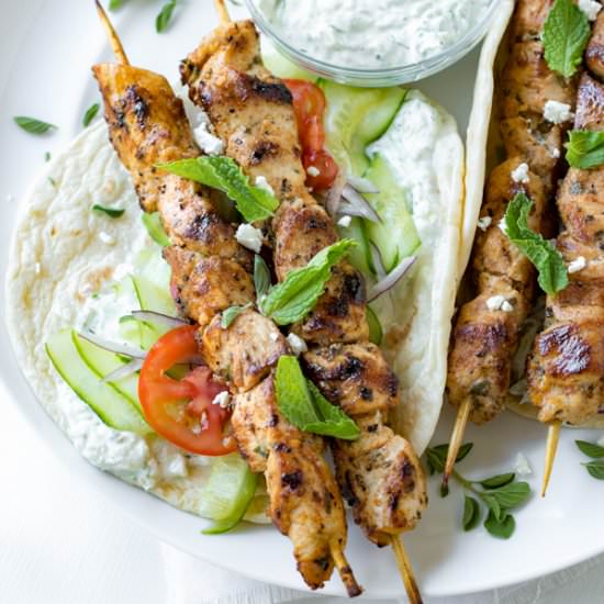 Chicken Kebab Wraps with Tzatziki - Recipe photo by thecozyapron
