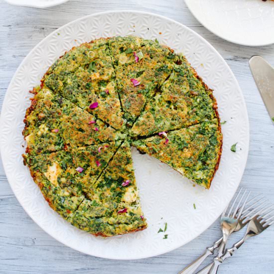 Persian herb omelette (Kuku sabzi) - Recipe photo by My Little Expat Kitchen