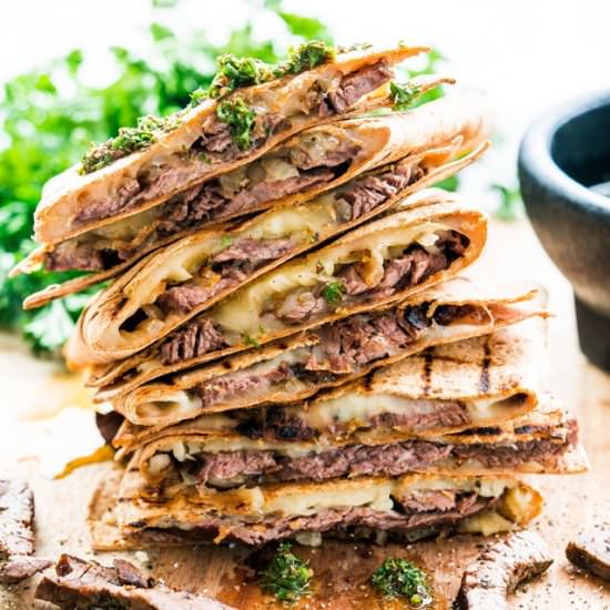 Chimichurri Steak Quesadillas - Recipe photo by jocooks